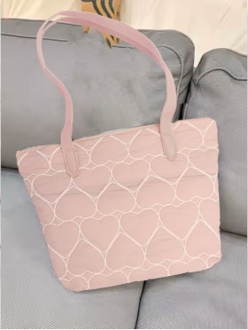 Heart Stitched Fashion Tote Bag 